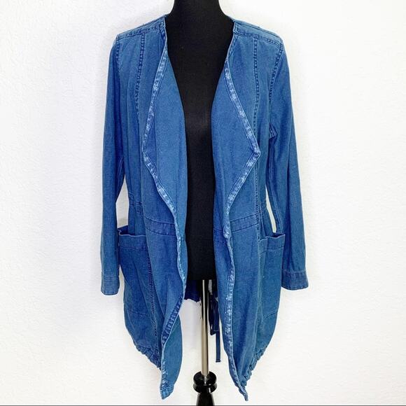 Anthropologie Hei Hei High Plains denim open front drawstring jacket size Small - Picture 2 of 14
